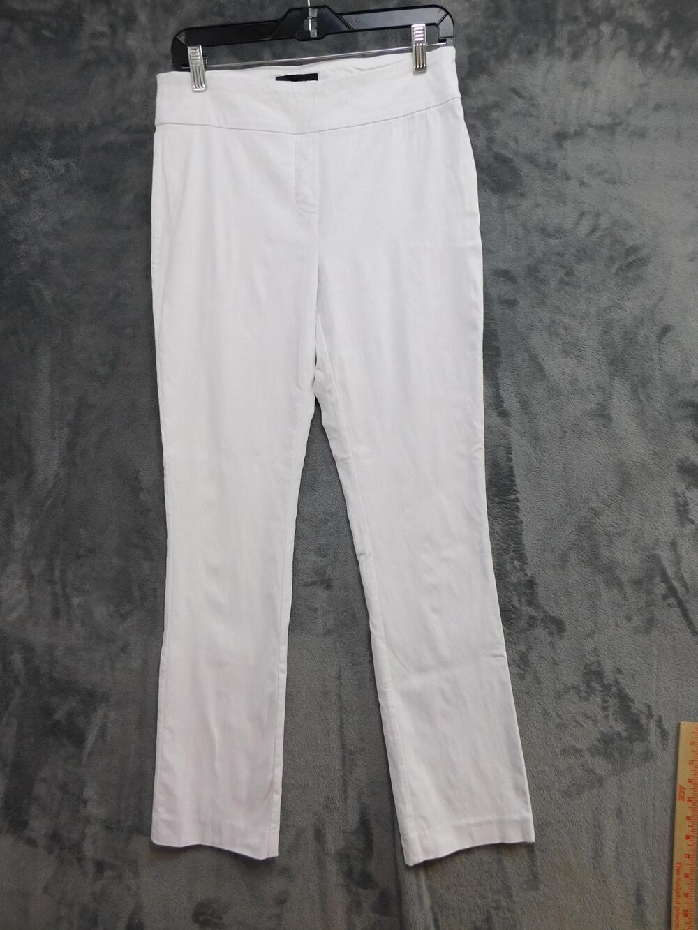 Rekucci Jeans Womens 8 White Straight Slim Stretch Elastic Waist 31 Inseam